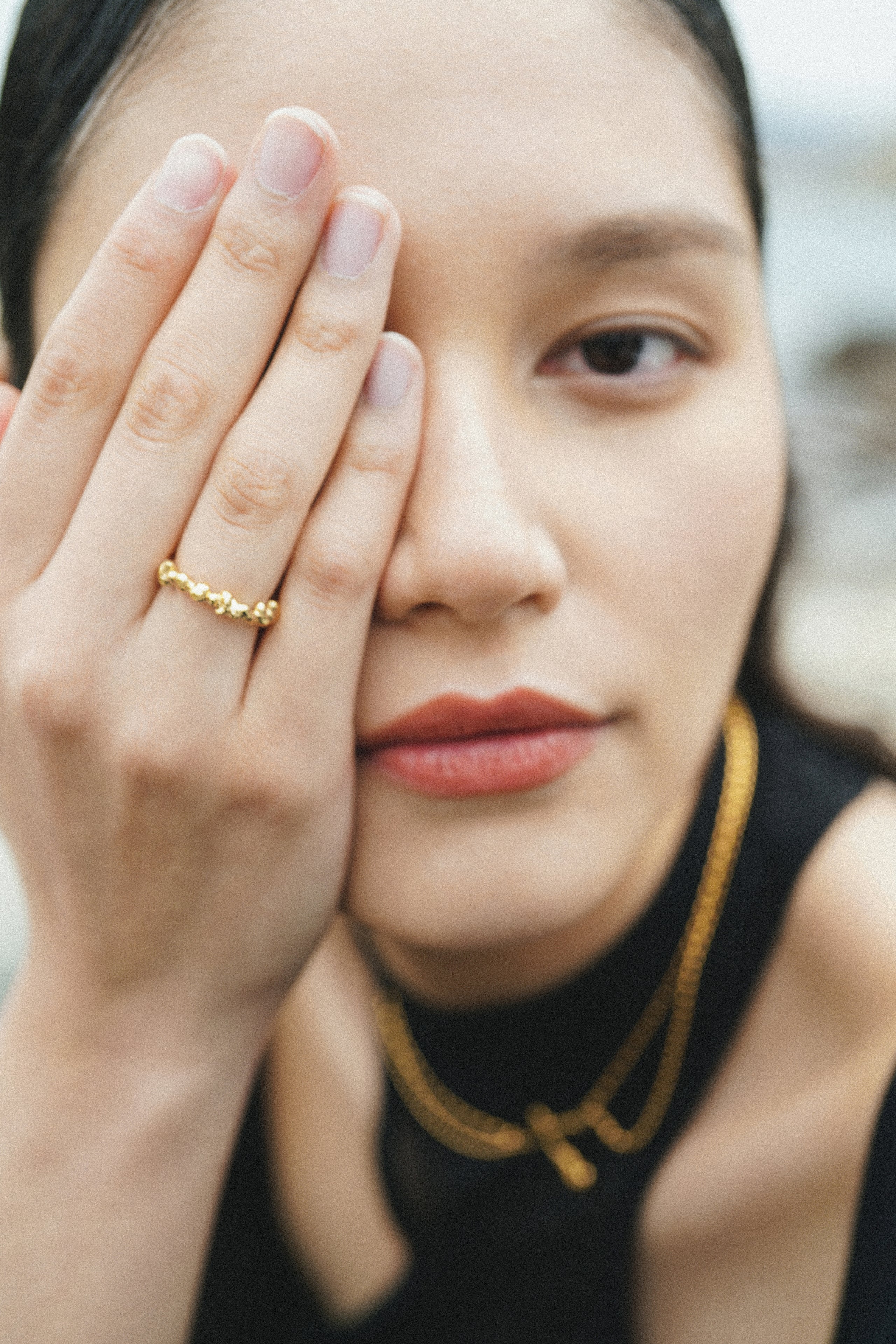 Stacked Stone Ring - Gold