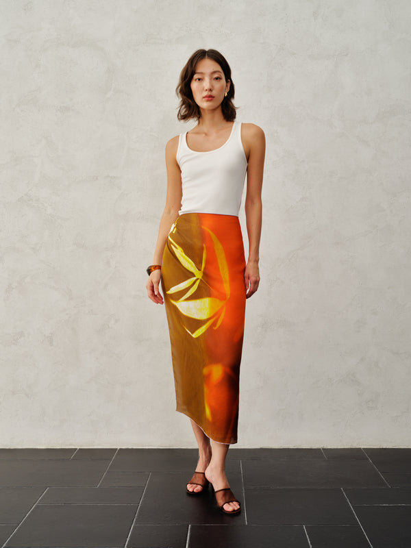 Square scarf in Silk Chiffon - Quiet night