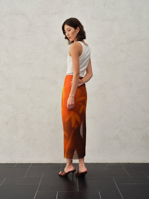 Square scarf in Silk Chiffon - Quiet night