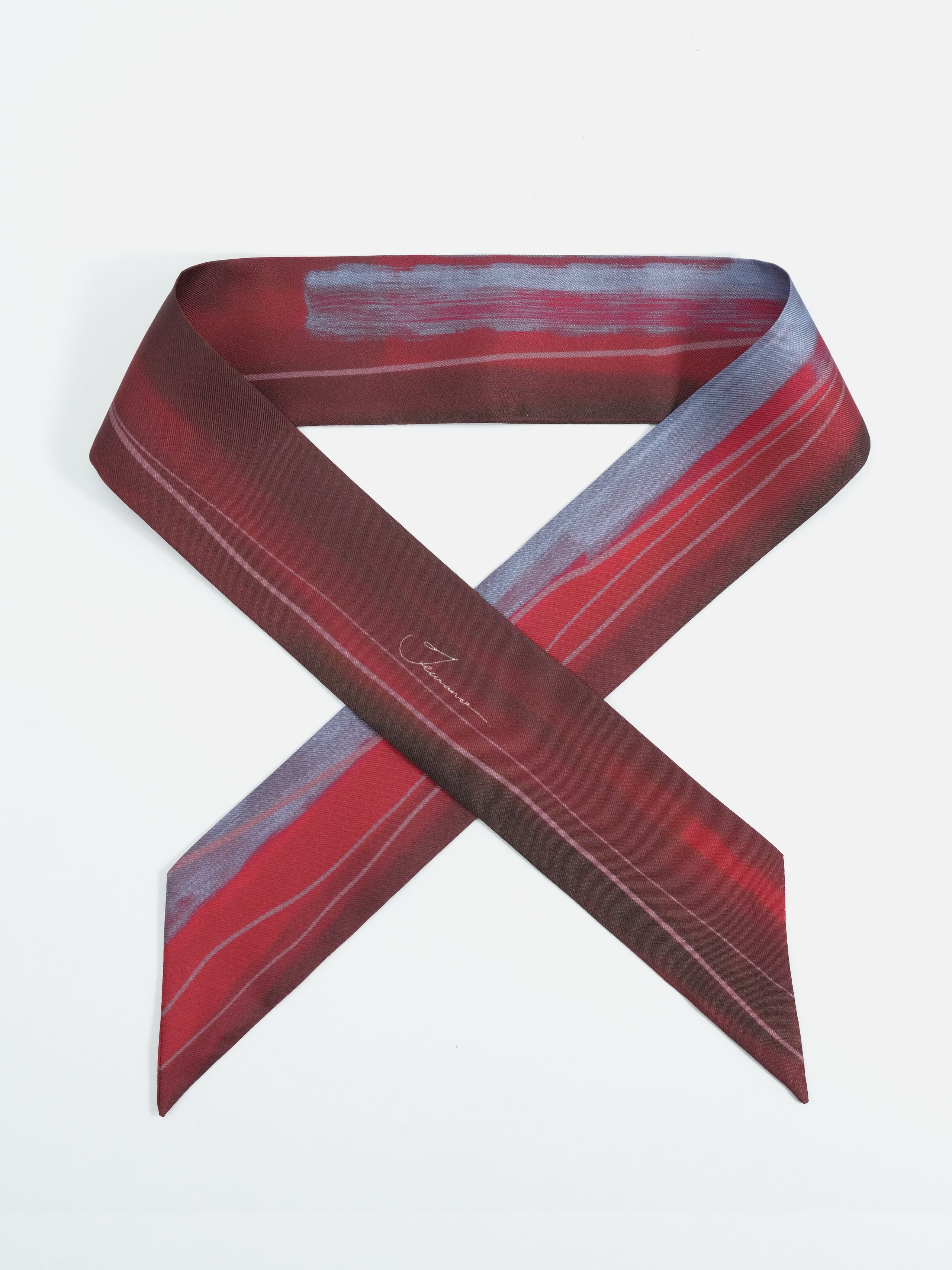 真絲斜紋小絲巾 - 淌流