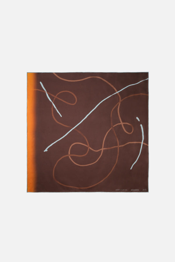 Square scarf in Silk Twill - Drawn