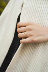 Stacked Stone Ring - Light gold