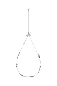 Stone Chain Necklace - Silver